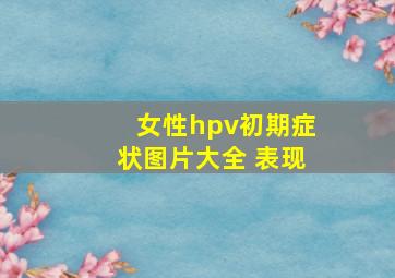 女性hpv初期症状图片大全 表现